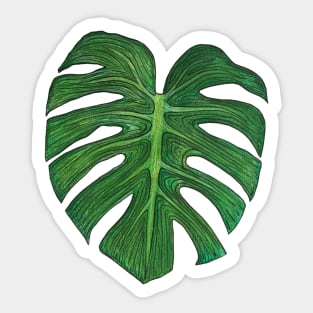 Funky Monstera Leaf Sticker